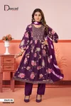 Zulfi By Deecee Rayon Foil Printed Embroidery Anarkali Kurtis Set